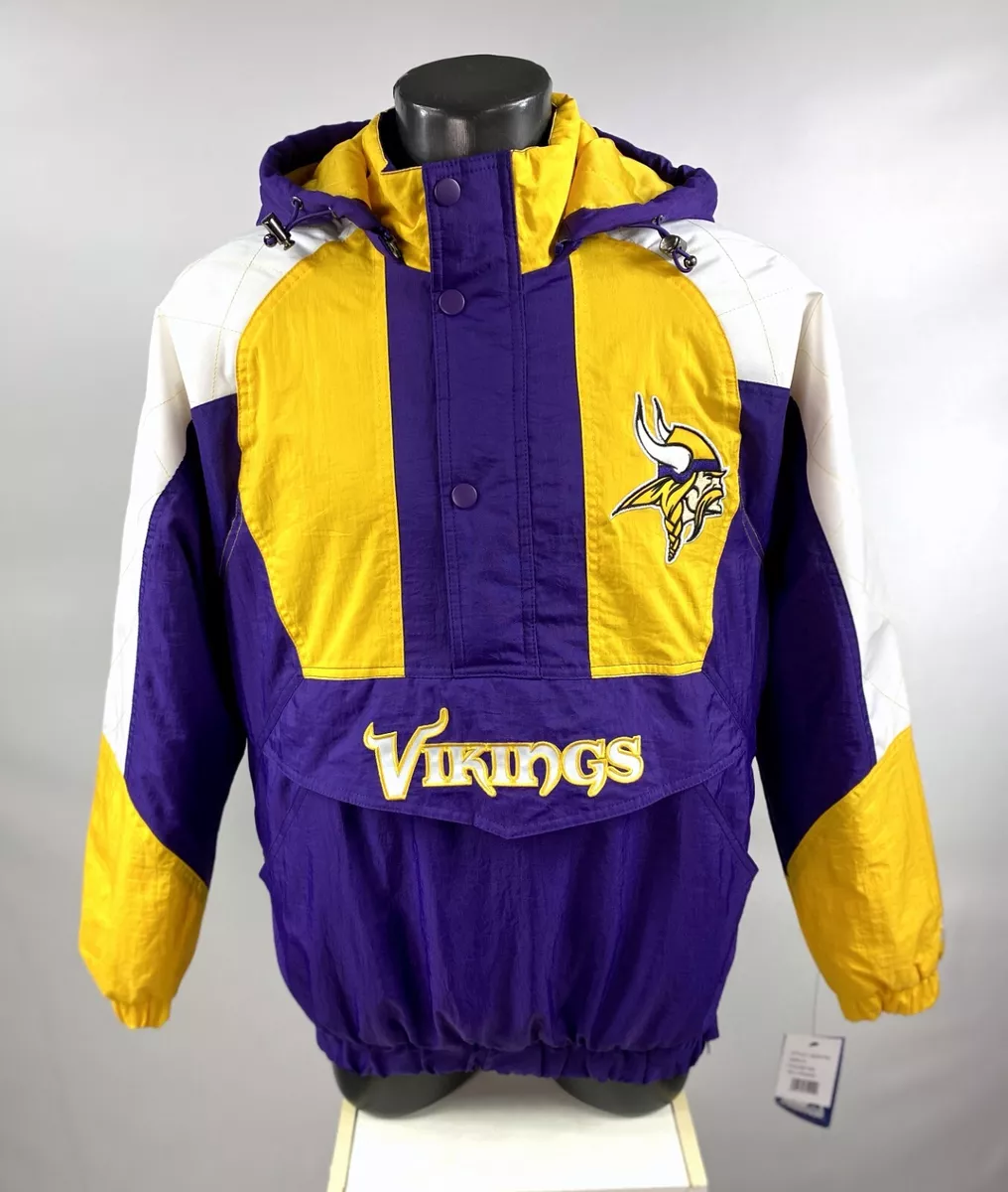 Vikings Jacket Minnesota Starter Hooded Half Zip Pullover Jacket