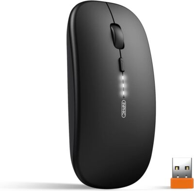Inphic Maus Kabellose wiederaufladbar Ultra Slim 2.4G Leise Funkmaus Optische
