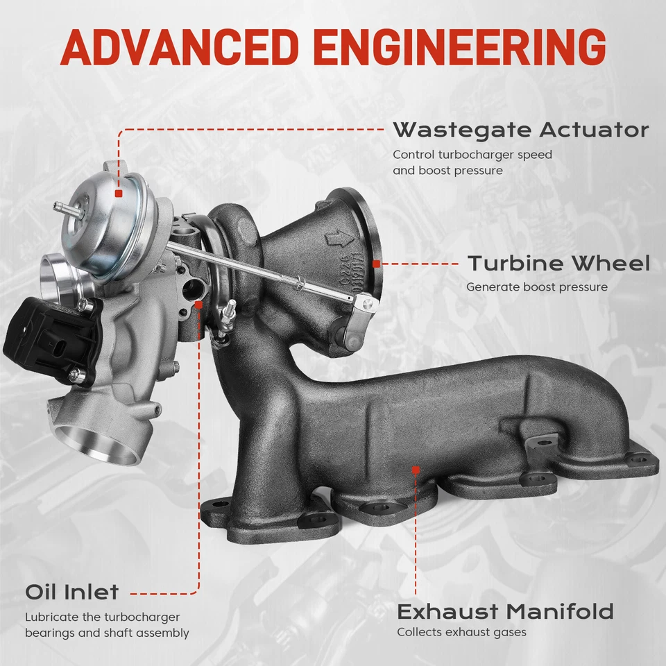 Turbocompresor turbo para Mercedes-Benz C300 E300 GLC300 SLC300 2,0 L V4 2740904380 Foto 4 de 4