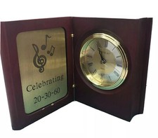 Danbury Mint Folding Wood Desk Table Clock Celebrating Music 😃