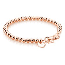 Genuine 925 Sterling Silver 2 Colors Bead Ball Chain Bracelet for Women Girls