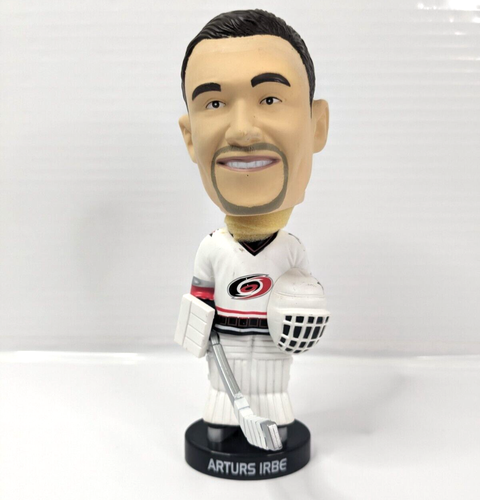 Bambola Bobblehead NHL Carolina Hurricanes 7" ARTURS IRBE Hardees 2002-2003 - Foto 2 di 13