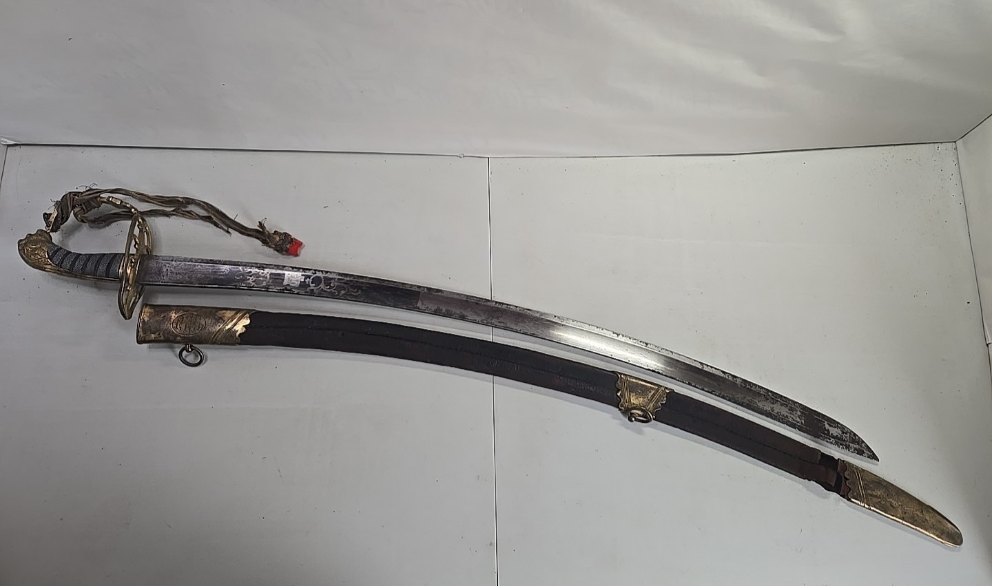 Napoleonic Wars British Pattern 1803 Infantry Officers Sword w/Scabbard - Etched