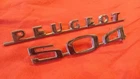 Peugeot 504 Vintage Chrome Emblem Badge Metal Nameplate X2 OEM 1970s