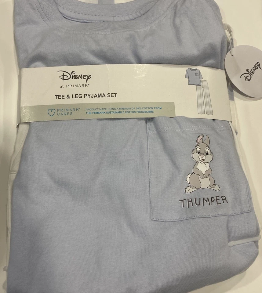 Primark Disney Thumper Acogedor Pijama Ropa de Noche Camiseta y Pierna Conjunto Talla S 6-8 Foto 2 de 4