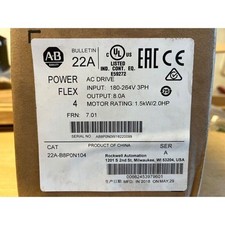 Allen-Bradley 22A-B8P0N104 PowerFlex 4 1.5 kW 2 Hp AC Drive US Free Tax