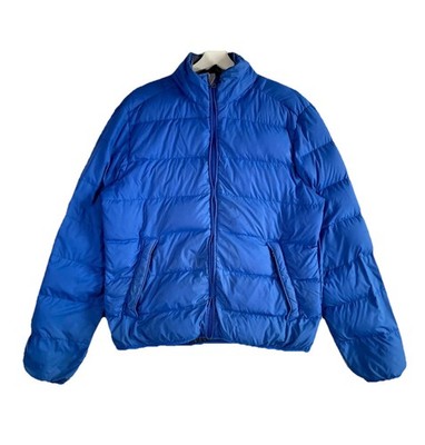 Fat Face gefütterte Jacke Damen mittelblau Daunenfüllung gefüttert Nylon Stehkragen Logo