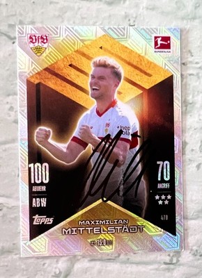 TRADING CARD. M. Mittelstädt. Sig. Sammlerkarte. 100% ECHT. VFB STUTTGART. DFB