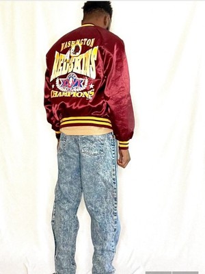 Vintage Redskins 1992 SUPERBOWL XXVI Champions Chalk Line Satin