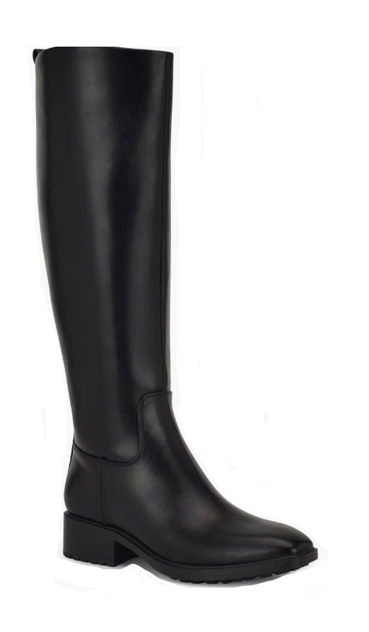 BRAND NEW Nine West BLONDY3 Black Leather Knee High Boots Zip up Women's 8 M