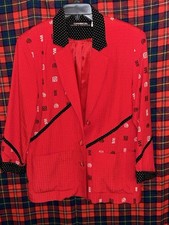 Vintage Canvasbacks Red Blue Trim Accents Blazer Women s Size 6