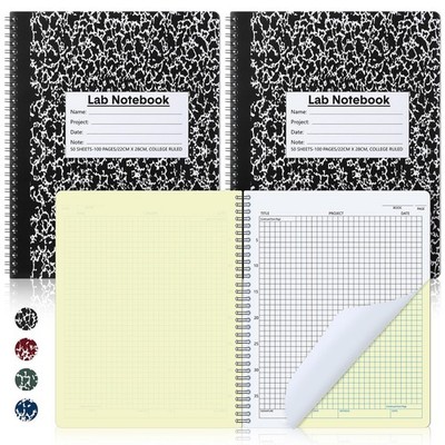 2 Pack Carbonless Lab Notebook Carbon Copy 8.5'' x 11'' 50 Sets of Pages 100 ...