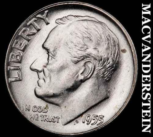 1955-D Roosevelt Dime- Choice Gem Brilliant Uncirculated++++ Luster #i7420