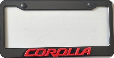 TOYOTA  COROLLA  3D  RED  SCRIPT DURABLE ABS PLASTIC FRAME