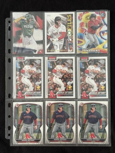 Roman Anthony 9 Card Lot RC + 1st Bowman 🔥 Red Sox Top Prospect