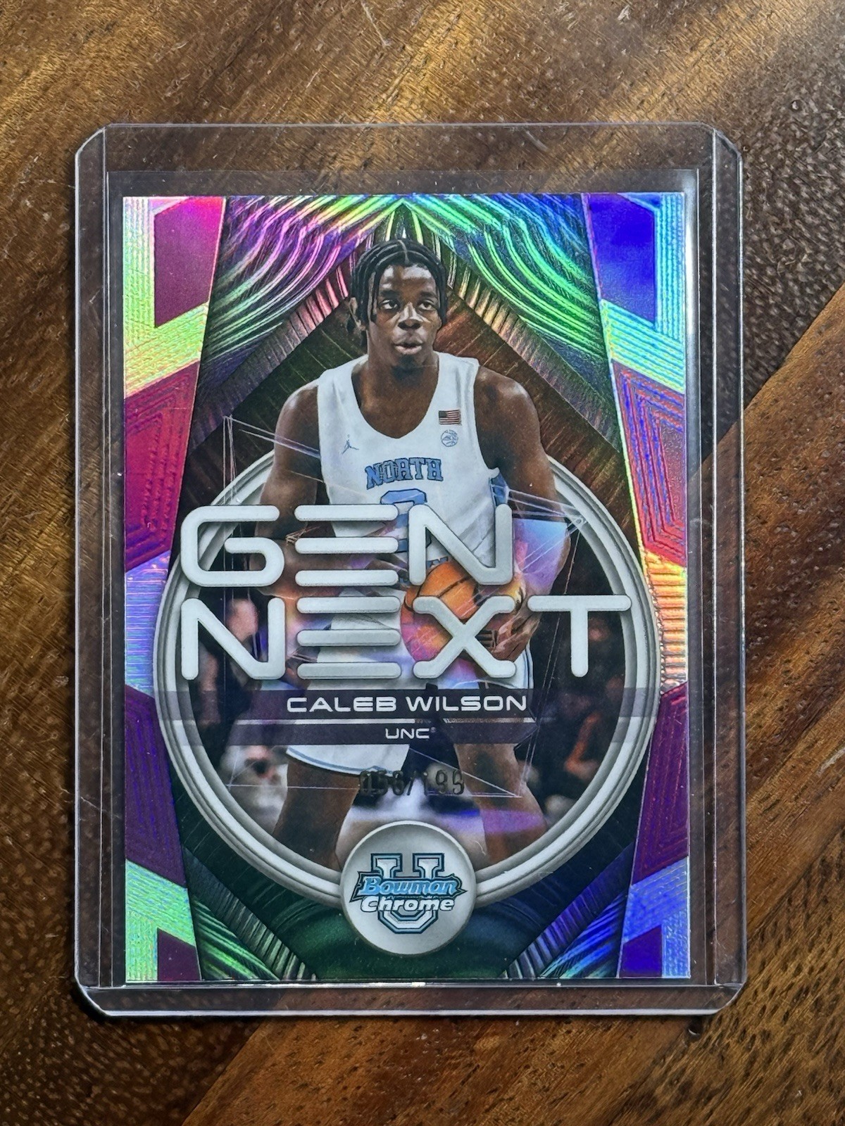 2025-26 Bowman Chrome U Caleb Wilson #GN-9 Gen Next Fuchsia Refractor /199 - UNC
