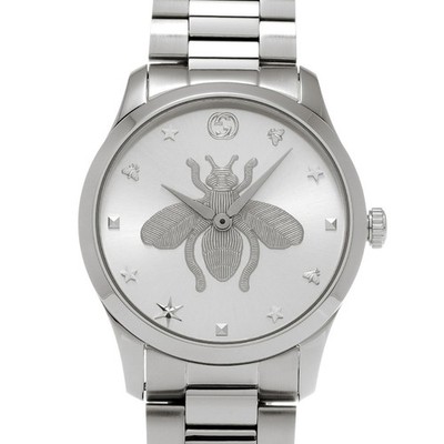 Gucci G-Timeless Damenuhr, silber, Quarz, aus Japan