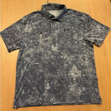 Under Armour The Playoff Polo Printed Golf Shirt Mens Large UPF 40 Blue NWT