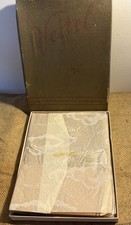 Vintage Veitel Box w/ 3 Pairs Cuban Heel Back Seam Stockings Invitation 9 1/2