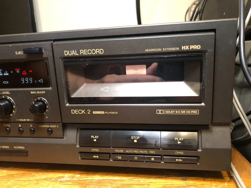 Vintage Technics RS-TR535 HX-PRO Double Stereo Cassette Deck Dual Record Dubbing - Image 4 of 4