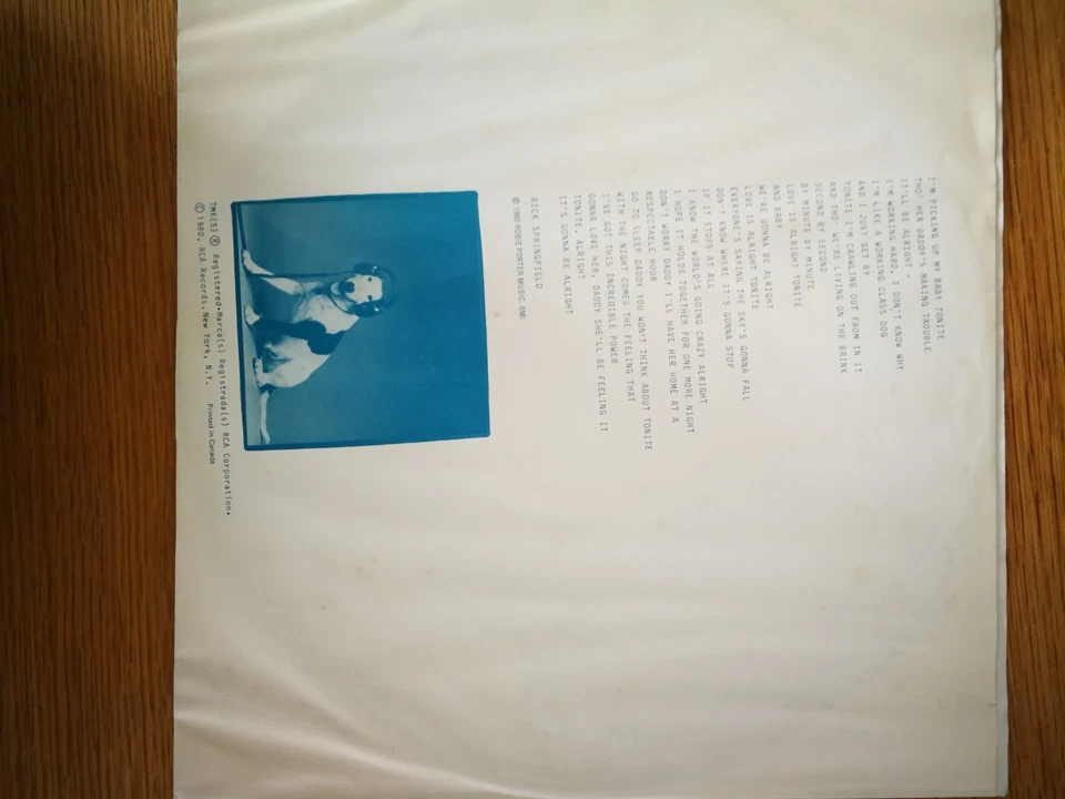 33 tours Vinyle Album Rick Springfield Working Class Dog 1980 Tbe - Photo 4/4