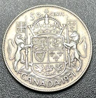 1951 Canada 50 Cents George VI Silver Coin – 80% Silver Half Dollar