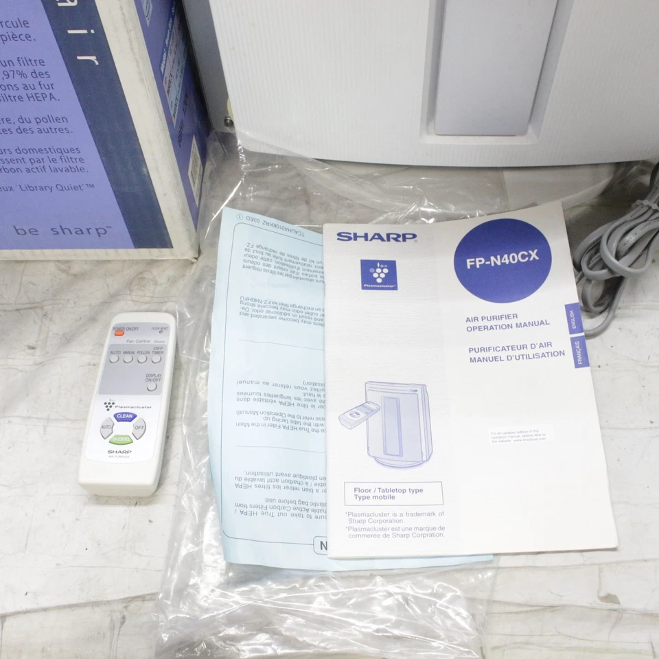 PURIFICADOR DE AIRE Sharp Plasmacluster Modelo FP-N40CX Con Caja Manual Control Remoto Probado Foto 3 de 4