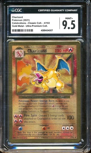 CGC 9.5 2021 Pokemon CHARIZARD Gold Metal #4 Celebrations Ultra-Premium MINT+