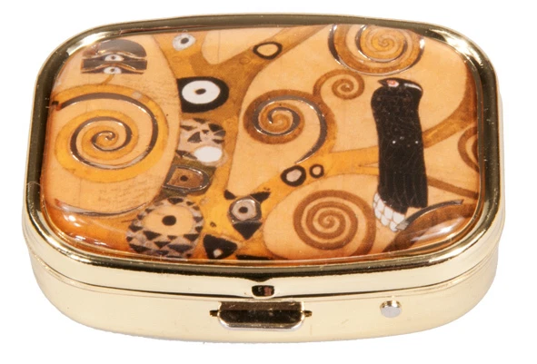FRIDOLIN Gustav Klimt Pillendose Pillendöschen Metall **Lebensbaum**
