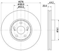 2X Hella 8DD 355 110-531 Bremsscheibe FüR Toyota