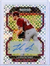 2022 Panini Prizm Draft Picks LANDON SIMS Power Plaid RC Rookie AUTO 6/17