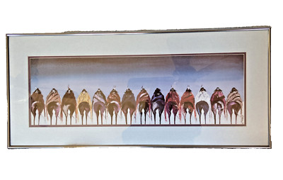 Ed Posa Art Print Tribal Riders Matted Framed Native American Art Horses 34''