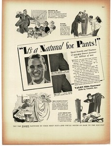 1938 Talon Trouser Fastener Zipper Vintage Print Ad 4