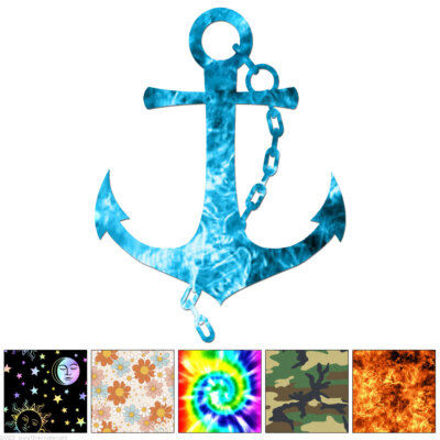 Boat Anchor - Decal Sticker - Multiple Patterns & Sizes - ebn6873