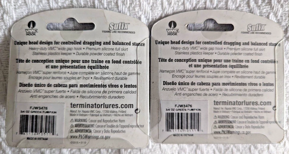 NEW Terminator Weedless Football Jig. 3/4 OZ. Green Pumpkin Orange Combo - Image 3 of 4