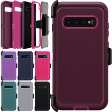 For Samsung Galaxy S10/S10e/S10 Shockproof Rubber Case Cover / Belt Clip Holder