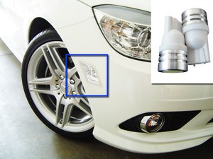 Two-T10-LED-Bulbs-Wedge-White-194-168-W5W-Mercedes-Turn-Side-Marker-W20