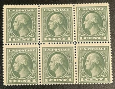 Scott#: 536 - George Washington Block of Six MNH OG - as shown in photos