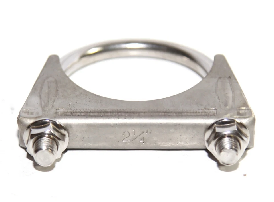 Abrazadera silenciador perno en U de acero inoxidable tubo de escape de 2,25" de 1 pieza Foto 4 de 4