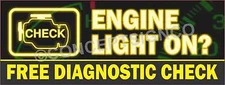 2'X5' ENGINE LIGHT ON? FREE DIAGNOSTIC CHECK BANNER Outdoor Signs Auto Repairs