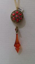 Katherine's Collection Jeweled Medallion Holiday Ornament Orange Jewels Gold NWT