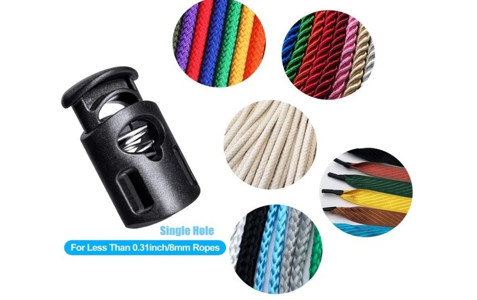 Paquete de 10 cerraduras de cable de plástico tapón de resorte de un solo orificio palanca mejorada negro nuevo Foto 2 de 4