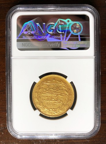 TURKEY-ABDUL HAMID II-GOLD 250 KURUSH 1905-(1293/31) NGC -AU - Picture 2 of 4