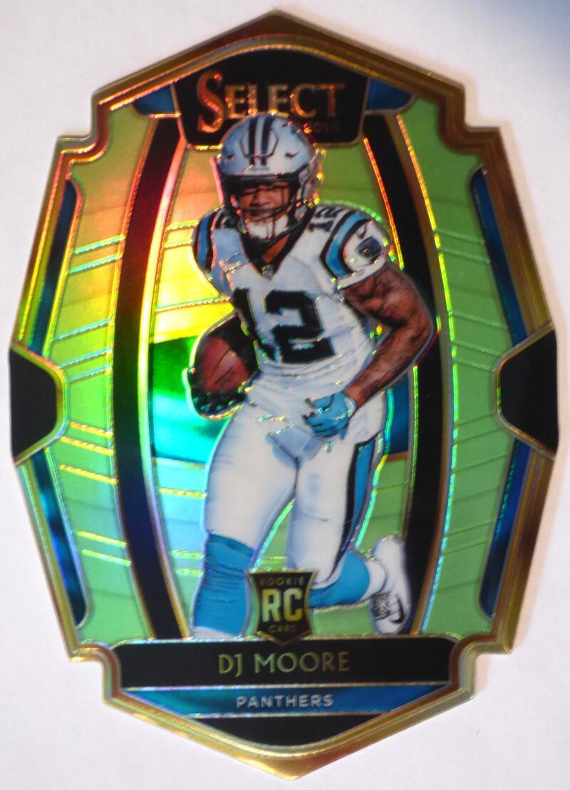2018 Panini Select Neon Green Prizm Die-Cut #137 DJ Moore #/49 Panthers