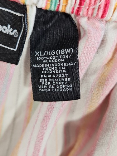Bobby Brooks Capri Pants Women XL 18W Pink Striped Festival Rainbow Boho Hippie - Picture 13 of 15