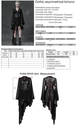 Punk Rave Gokenin Gothic Kimono • Ships in 2-4 Weeks • Gothic - Picture 6 of 6