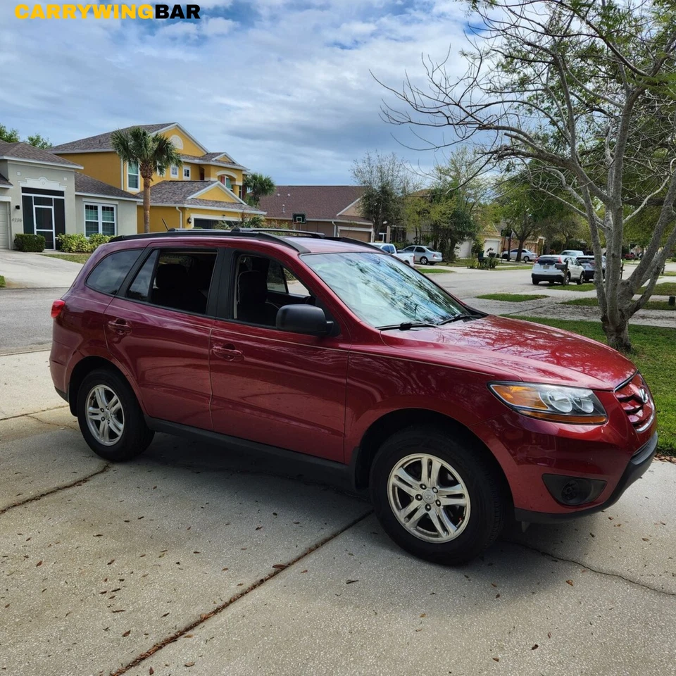 Fits Hyundai Santa Fe CM 2005-2012 Flush Roof Racks CrossBars Black Color - Image 2 of 4