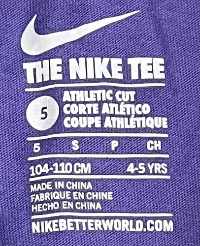 Nike Girls MY TIME IS NOW Graphic Print T Shirt Purple Size 5 - Picture 4 of 4
