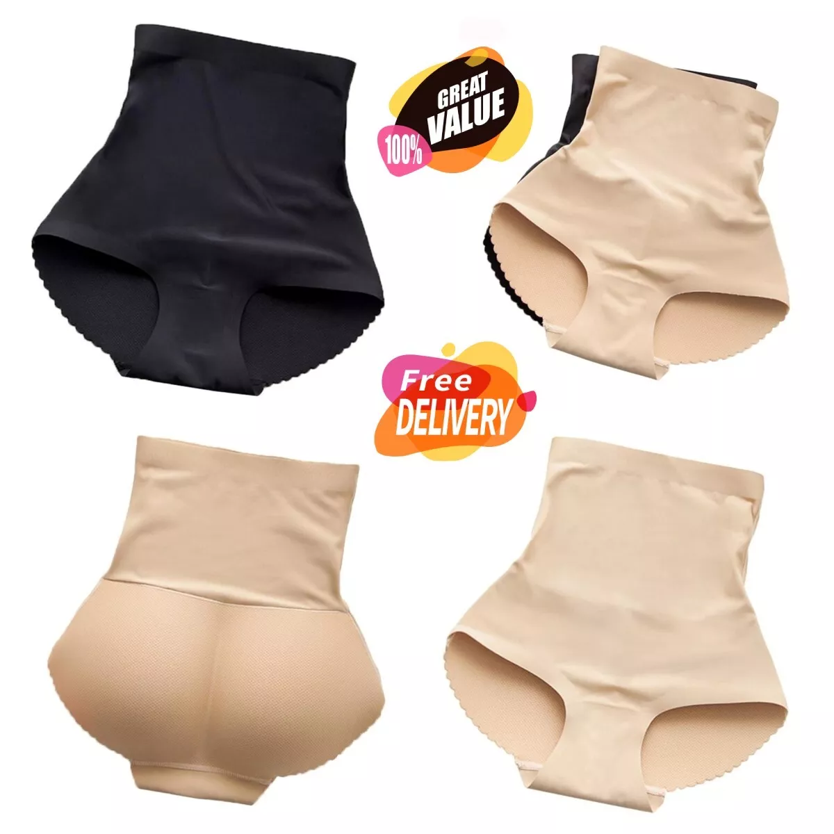 Pantaletas Con Relleno Para Levantar Gluteos Nalgas Licras Cortas De Mujer  Short