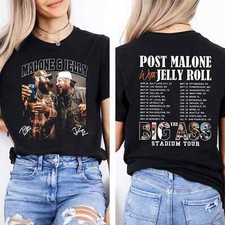 Post Malone Jelly Roll 2025 Tour Shirt, Big Ass Stadium Tour, Concert Tour Music